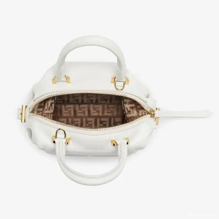Affordable Nappa FF White Fendi Bag Leather Mini In Cube 0618